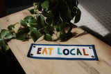 Eat Local Embroidered Banner