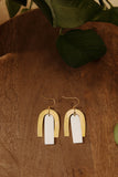 Rainbow Brass + Horn Earring