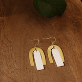 Rainbow Brass + Horn Earring