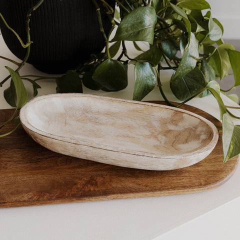 White Wash Boat Tray