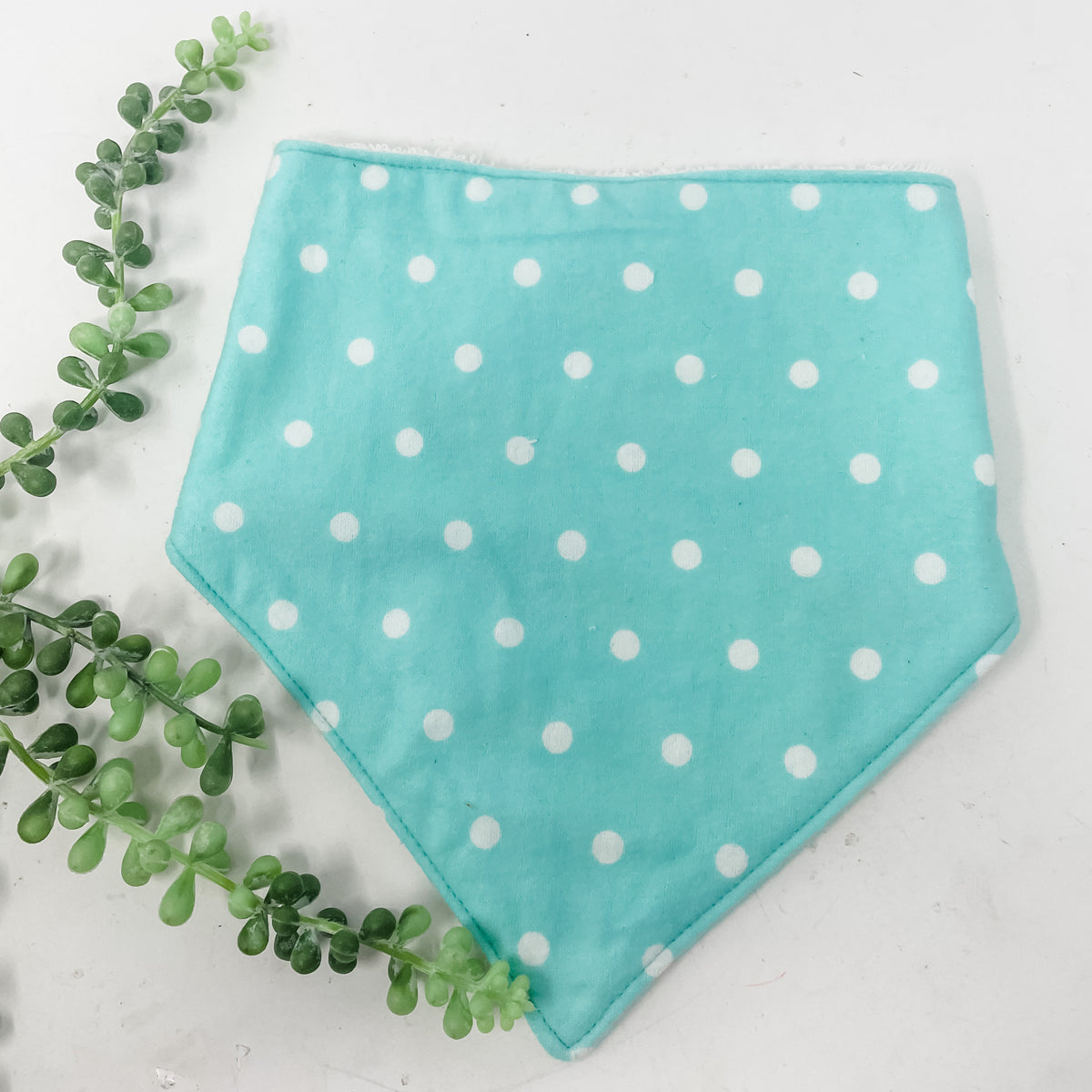 Blue polka dot bib