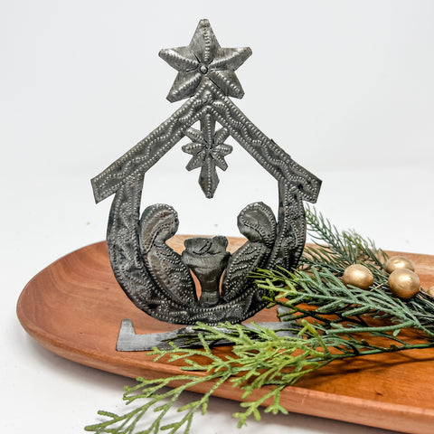 Small Standing Nativity Metal Art